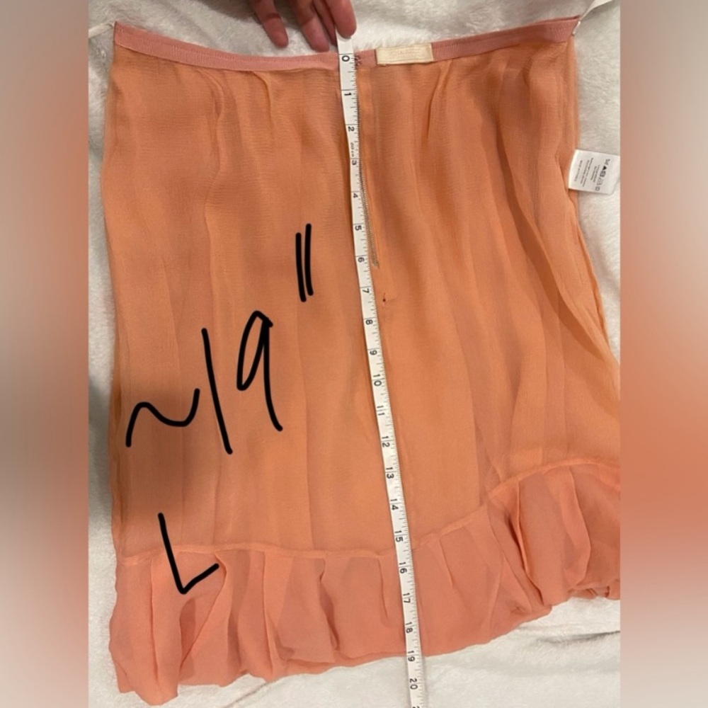 🍒Nina Ricci Silk Skirt - Peach - Bubble Skirt Made in France - Size FR40 - Picture 15 of 16